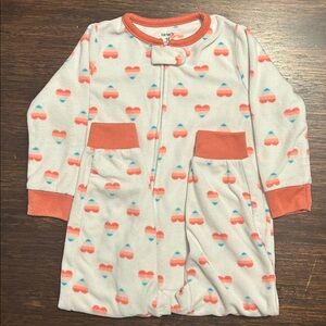 Carter's White and pink/blue Heart Print Baby Onesie